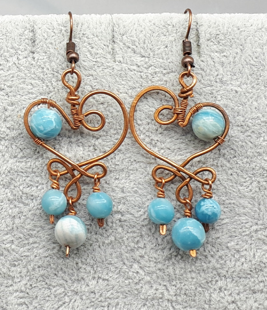 Larimar hot sale heart earrings