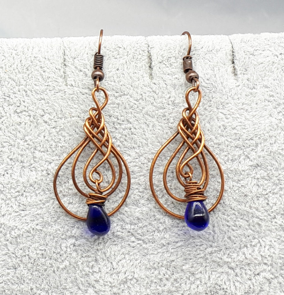 Copper wire deals earrings handmade