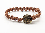 Simple knotted leather bracelet