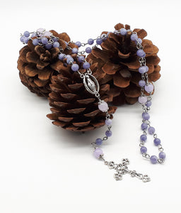 Blue Angelite, Traditional Five Decades Catholic Prayer Rosary