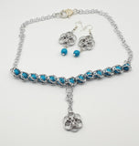 Turquoise captured bead chain mail set