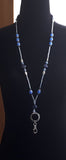 Lapis lazuli beaded lanyard necklace