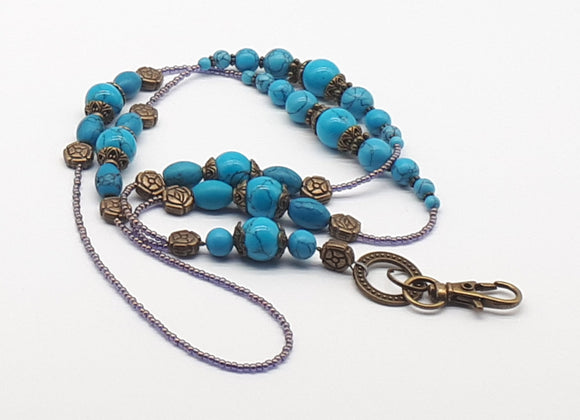 Turquoise lanyard necklace