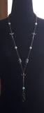 Green dragonflies lanyard necklace with Picasso jasper and some faceted aventurine beads.