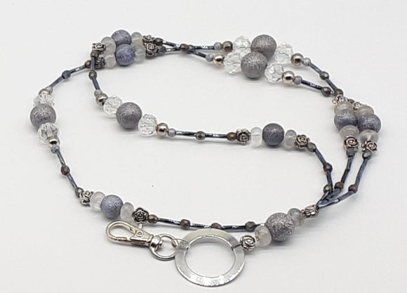 Quartz beaded lanyard necklace