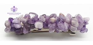 Amethyst gemstone chip hair barrette