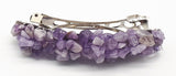 Amethyst gemstone chip hair barrette