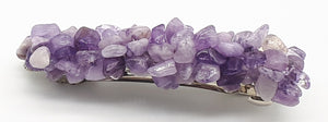 Amethyst gemstone chip hair barrette