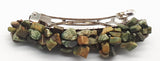 Unakite gemstone chip hair barrette