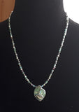 Sparkly abalone shell pendant necklace