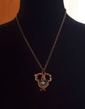 Wire wrapped heart pendant necklace