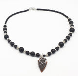 Jasper arrowhead unisex necklace