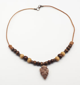 Jasper arrowhead unisex necklace