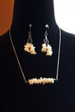 Dainty mother of pearl  jewelry set