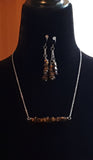 Dainty tiger's eye jewelry set