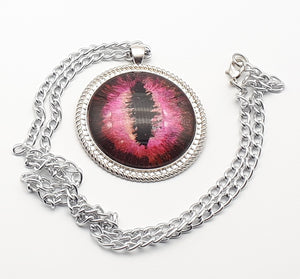 Fuchsia dragon eye necklace.