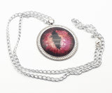 Fuchsia dragon eye necklace.