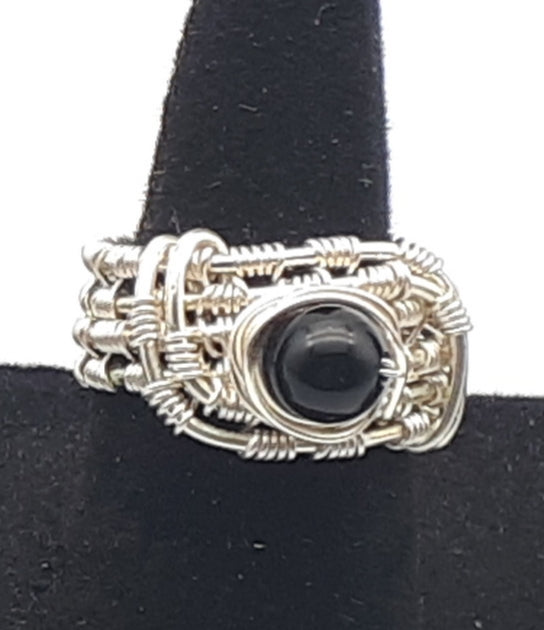 Gemstone wire wrapped ring