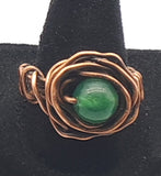 Wire wrapped copper rose ring