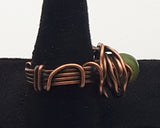 Wire wrapped copper rose ring