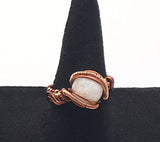 Wire wrapped moonstone ring