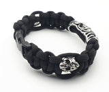 Paracord skull bracelet with buckle