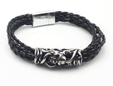 Skull leather bracelet