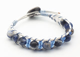 Sodalite single leather wrap bracelet