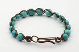 Turquoise Egyptian style wire wrapped bracelet