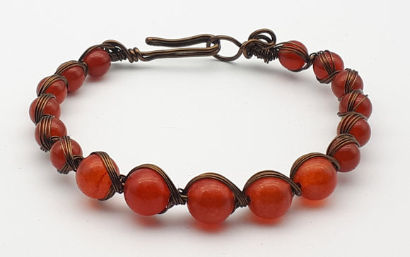 Carnelian Egyptian style wire wrapped bracelet