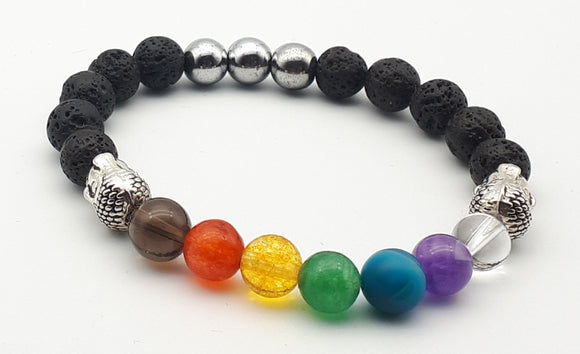 Chakra/Diffuser bracelet on stretchy cord