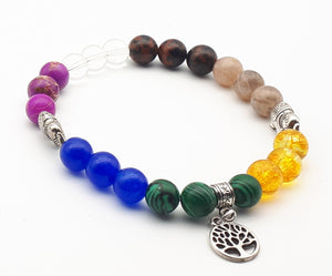 Chakra bracelet on stretchy cord