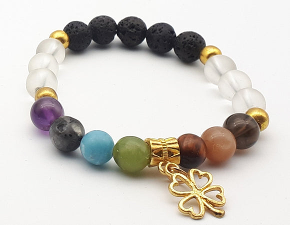 Chakra/Diffuser bracelet on stretchy cord.