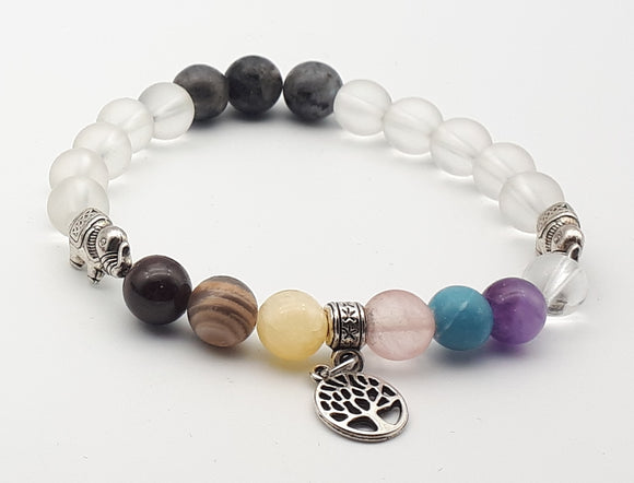 Chakra bracelet on stretchy cord