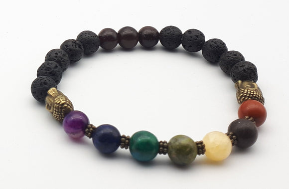 Chakra/Diffuser bracelet on stretchy cord.