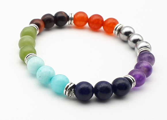 Chakra bracelet on stretchy cord