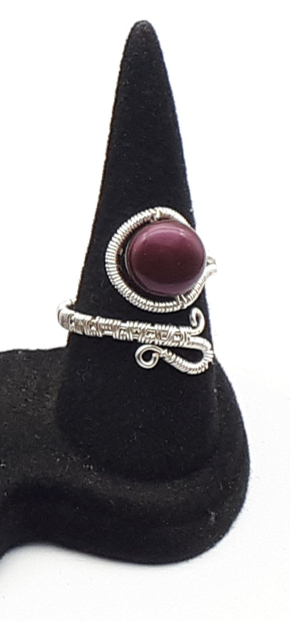 Wire wrapped adjustable ring