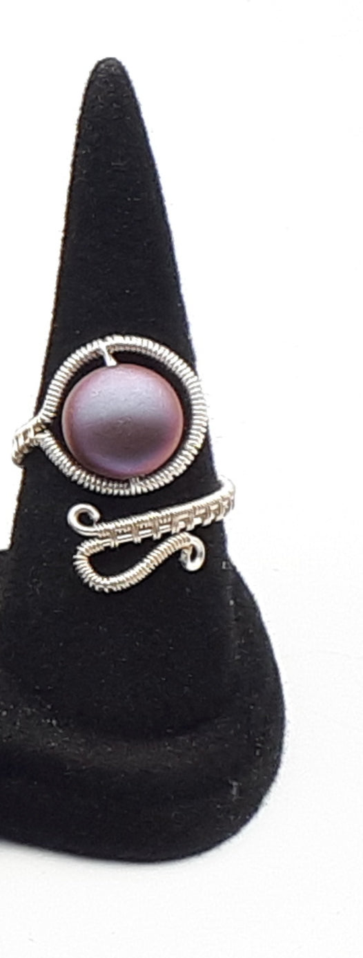 Wire wrapped adjustable ring