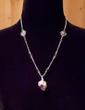 Wire wrapped amethyst nugget pendant necklace