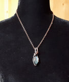 Wire wrapped labradorite pendant necklace 