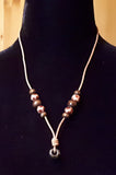 Unisex leather beaded necklace