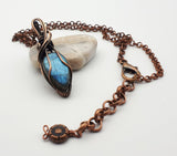 Wire wrapped labradorite pendant necklace 