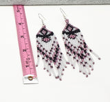 Seed beads fringe earrings