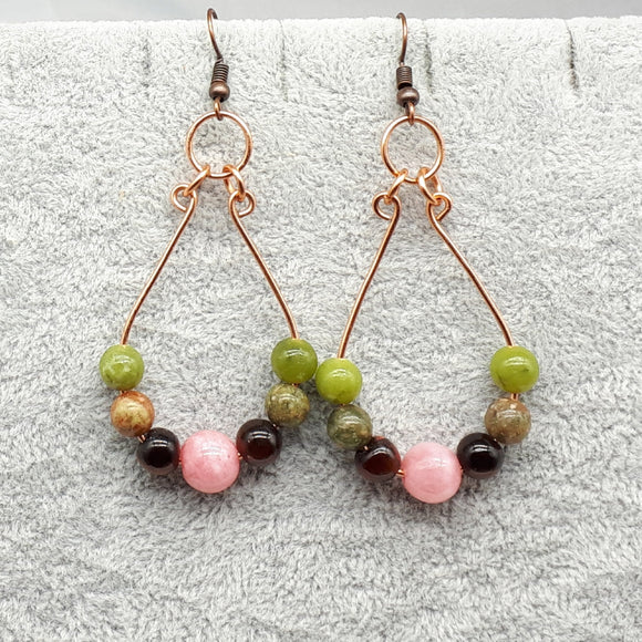 Gemstone teardrop earrings