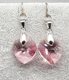 Swarovski pink heart earrings