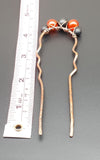 Gemstone copper hair fork