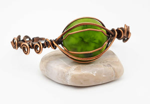 Wire wrapped copper cuff bracelet